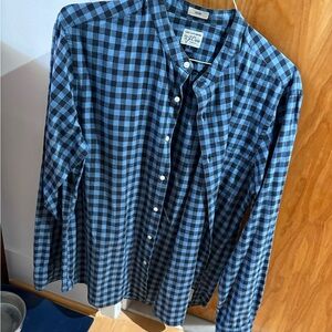 J. Crew Blue and Black Checkered Casual Button Down Shirt